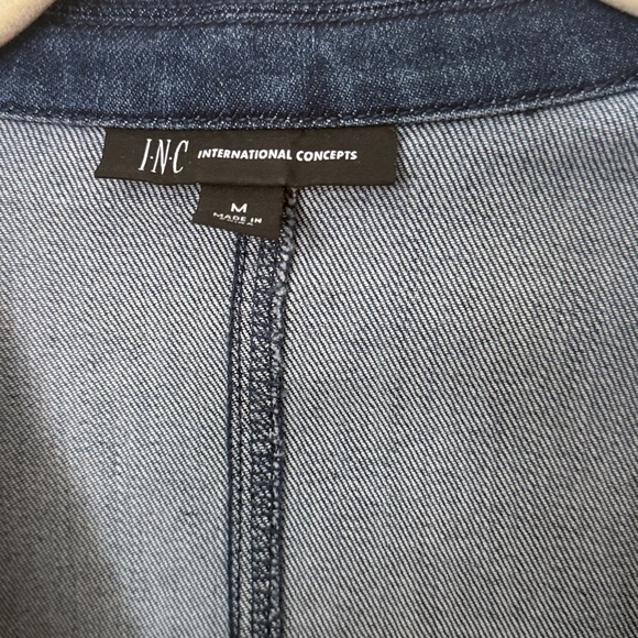 INC International Concepts Blue Denim Blazer - Picture 2 of 6